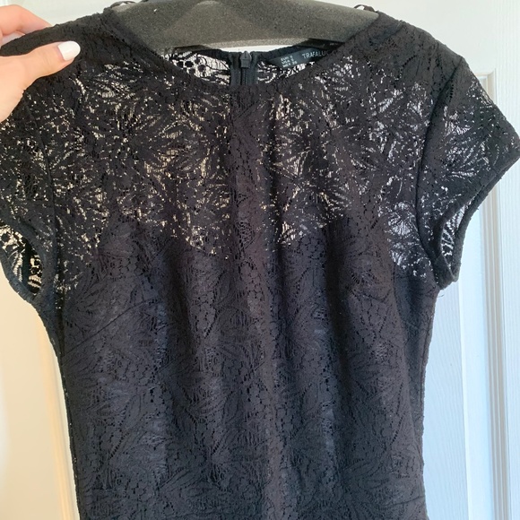 NWOT worn once Double Zara Dress, Lace attached to spaghetti dress, Xs-Sm - Picture 2 of 4